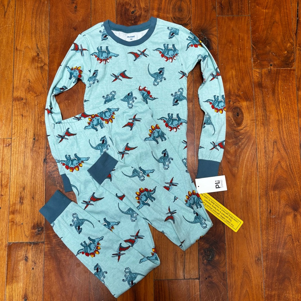 Petit Lem Long Sleeve Dinosaur Pajama Set 10